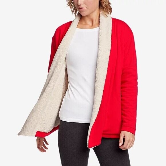 Eddie Bauer Red Fleece Sweater Size XS - Picture 10 of 10